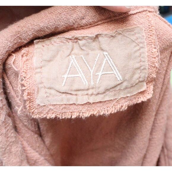 Aya Sacred Wear Dusty Rose Boho Tassel Fringe Halter Maxi Dress Size Large - Picture 6 of 6